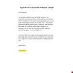 Application for Assistant Professor Sample example document template