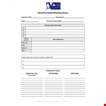 Safety Meeting Notes Template example document template