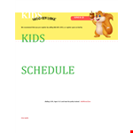 Kid’s Schedule example document template