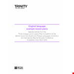 English Detailed Lesson Plan for Teachers: Engaging Students with an Effective English Lesson example document template