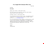 Debt Settlement Letter Template example document template 