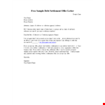 Debt Settlement Letter Template example document template