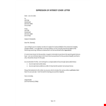 Expression Of Interest Cover Letter example document template 