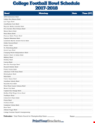 Printable College Football Bowl Schedule Printable College Football Bowl Schedule