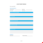 Activity Report Template example document template