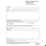Employee Disciplinary Action Form - Streamline Your Disciplinary Action Process example document template