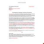 Create Professional Press Releases with our Template example document template