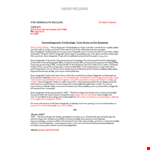 Create Professional Press Releases with our Template example document template 