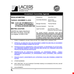 Investment Committee Agenda Template example document template