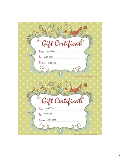 Homemade Gift Certificate Word Template Free Download
