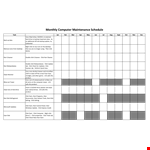 Monthly Computer Maintenance Schedule example document template