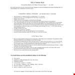 MLA Citation example document template