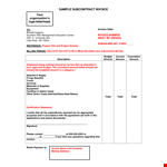 Subcontractor Invoice Template Jmuliqrami example document template 
