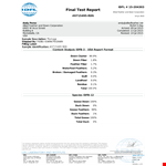 Test Report Email example document template 