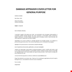 Damage Appraiser cover letter  example document template