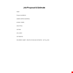 Job Proposal Template - Create a Payment Proposal Above and Beyond Specifications example document template