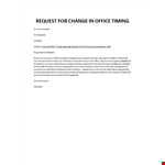 Request for change in office timing notification example document template