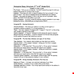 Persuasive Essay Structure Template example document template 