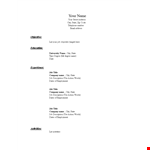 Free Resume In PDF Format - Create Your State-of-the-Art Resume Today example document template