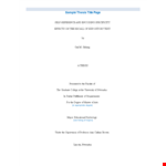 Sample Thesis Title Page - Degree in Nebraska | Download Now example document template