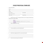 Event Proposal Sample Template example document template