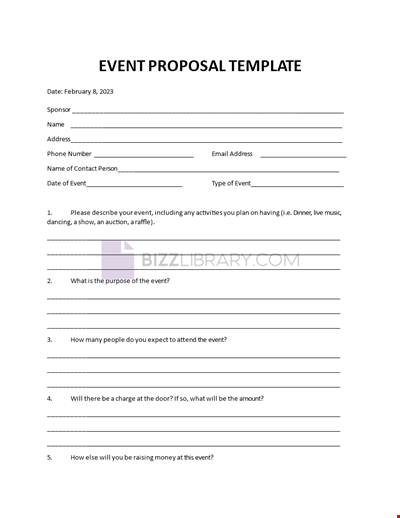 Event Proposal Sample Template