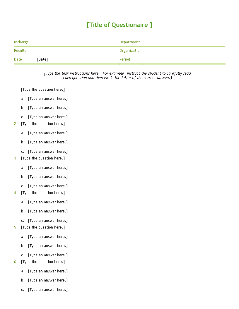 create effective questionnaires: top questionnaire template & answer guide template