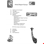 Example Of Animal Report example document template