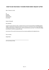 Work From Home Request Letter