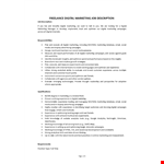 Freelance Digital Marketing Job Description example document template