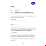 Example Director Appointment Letter example document template