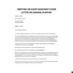 Meeting Manager cover letter example document template