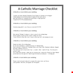 Before the Catholic Wedding: A Helpful Checklist for Wedding Planning example document template