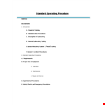 Standard Operating Procedures & Templates for Safety and Emergencies example document template