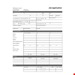 High School Job Application Form example document template