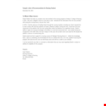 Letter Of Recommendation For Nursing Student example document template