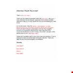 Thank You Email After Interview Template - Interview Follow-up Mail example document template