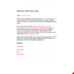 Thank You Email After Interview Template - Interview Follow-up Mail example document template 
