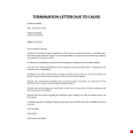 Sample termination letter for cause example document template