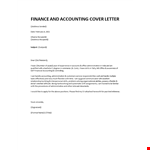 Finance position cover letter example document template