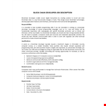 Block Chain Developer Job Description example document template