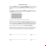 Create a Payment Agreement with our Contract Template - Amount Included example document template