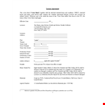 License Agreement Template - Customize your production rights with the licensee and licensor example document template