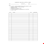 School Credit Activity Hours Log Sheet example document template