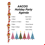 Plan Your AACOG Holiday Party - Agenda, Games, and Decorations example document template
