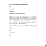 Requesting Sick Leave - Stated Reason for Absece Due to Stomach Issues | Sample Email example document template