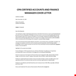 CPA Certified Accountant Cover Letter example document template