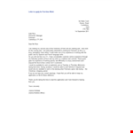 Part Time Work Application Letter example document template 