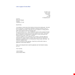 Part Time Work Application Letter example document template