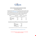 Effective Immediately: Price Increase Letter for Water and Sewer Services example document template